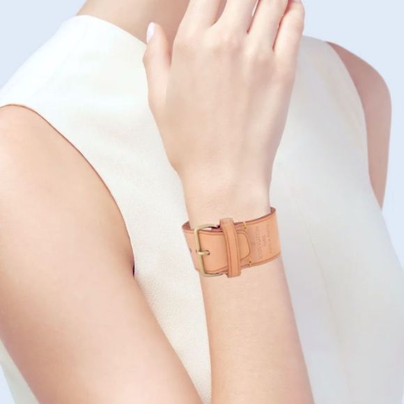 AUTH Louis Vuitton Vachetta poignet cuff bracelet - Picture 1 of 4